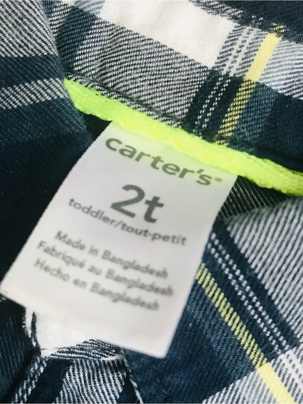 Carter’s Plaid Button Down Shirt Size 2T
